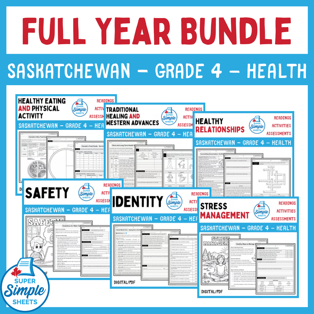 Grade 4 - Saskatchewan Health - Full Year Bundle