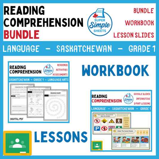 Grade 1 - Reading Comprehension - Saskatchewan Language - Lesson/Workbook Bundle