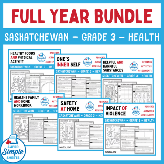 Grade 3 - Saskatchewan Health - Full Year Bundle