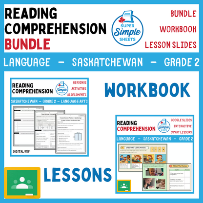 Grade 2 - Reading Comprehension - Saskatchewan Language - Lesson/Workbook Bundle