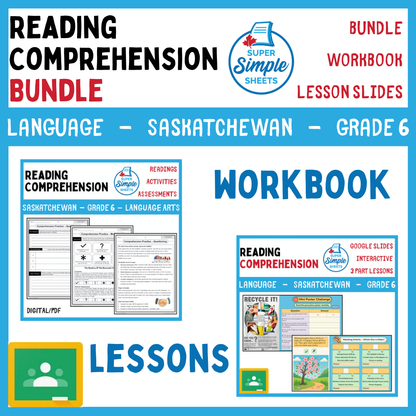 Grade 6 - Reading Comprehension - Saskatchewan Language - Lesson/Workbook Bundle
