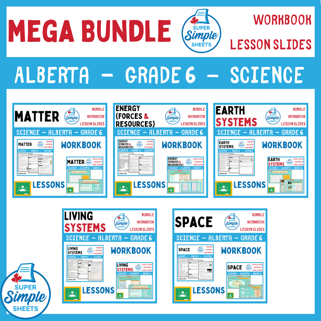 Grade 6 - Alberta Science - Lessons/Workbook Mega Bundle – Super Simple ...