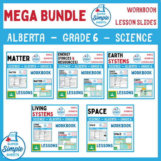 Grade 6 - Alberta Science - Lessons/Workbook Mega Bundle