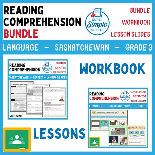 Grade 3 - Reading Comprehension - Saskatchewan Language - Lesson/Workbook Bundle