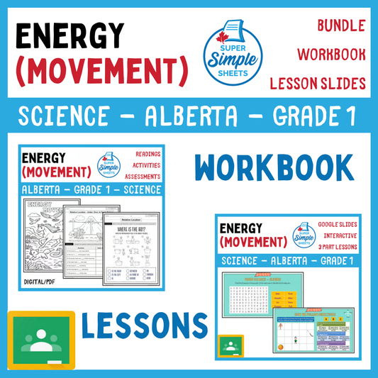 Grade 1 - Energy (Movement) - Alberta Science - Lesson/Workbook Bundle