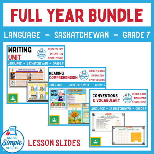 Grade 7 - Saskatchewan Language - Google Lesson Slide Bundle