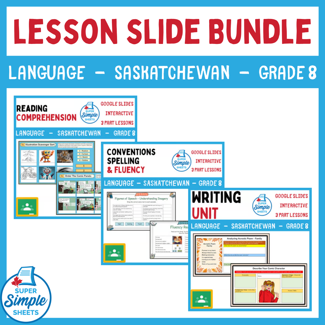 Grade 8 - Saskatchewan Language - Google Lesson Slide Bundle