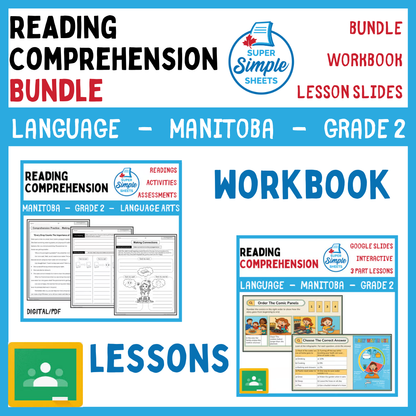 Grade 2 - Reading Comprehension - Manitoba Language - Lesson/Workbook Bundle