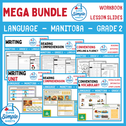 Grade 2 - Manitoba Language - Lessons/Workbook Mega Bundle