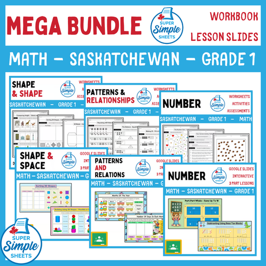 Grade 1 - Saskatchewan Math - Mega Bundle - Lessons/Workbook