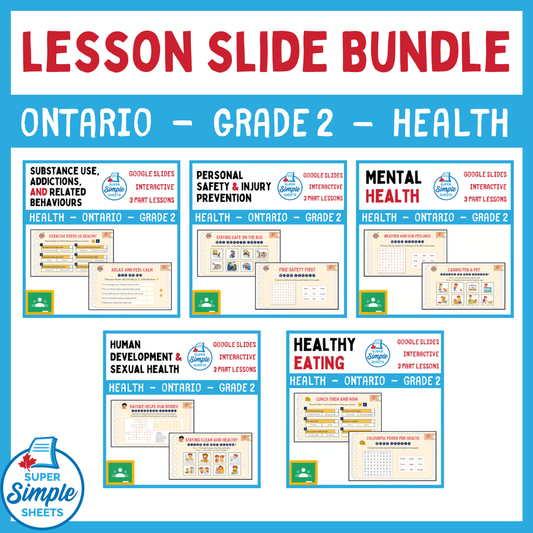 Grade 2 - Ontario Health - Google Lesson Slides - Full Year Bundle