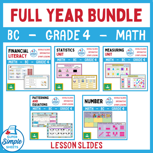 Grade 4 - BC Math - Google Lesson Slides - Full Year Bundle