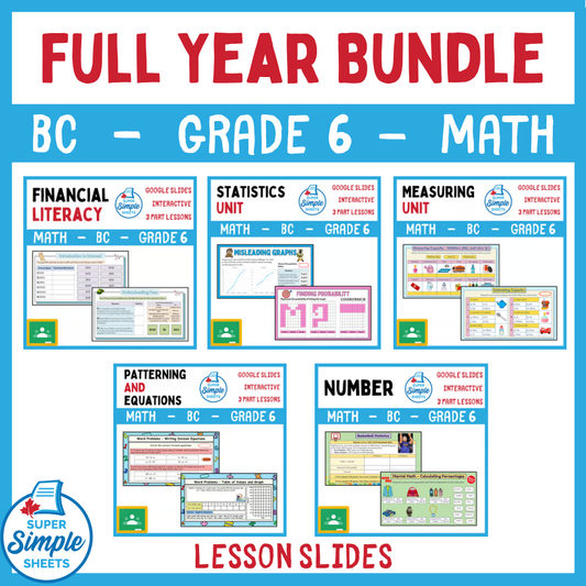 Grade 6 - BC Math - Google Lesson Slides - Full Year Bundle