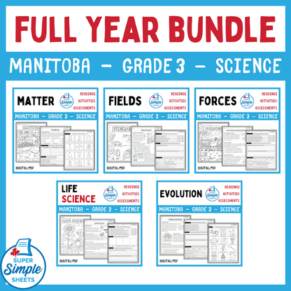 Grade 3 - NEW 2026 Manitoba Science Curriculum - FULL YEAR BUNDLE