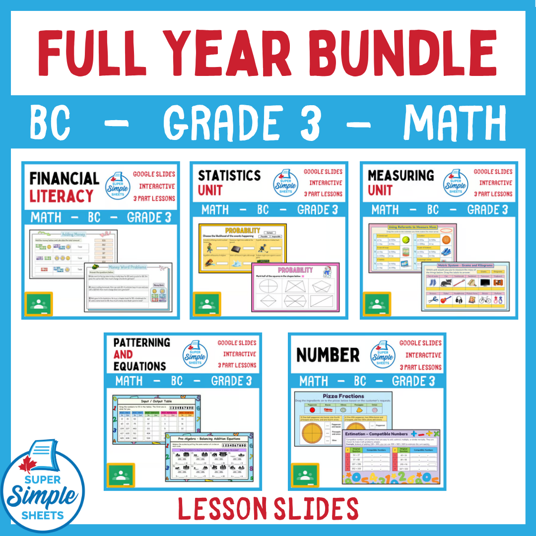 Grade 3 - BC Math - Google Lesson Slides - Full Year Bundle