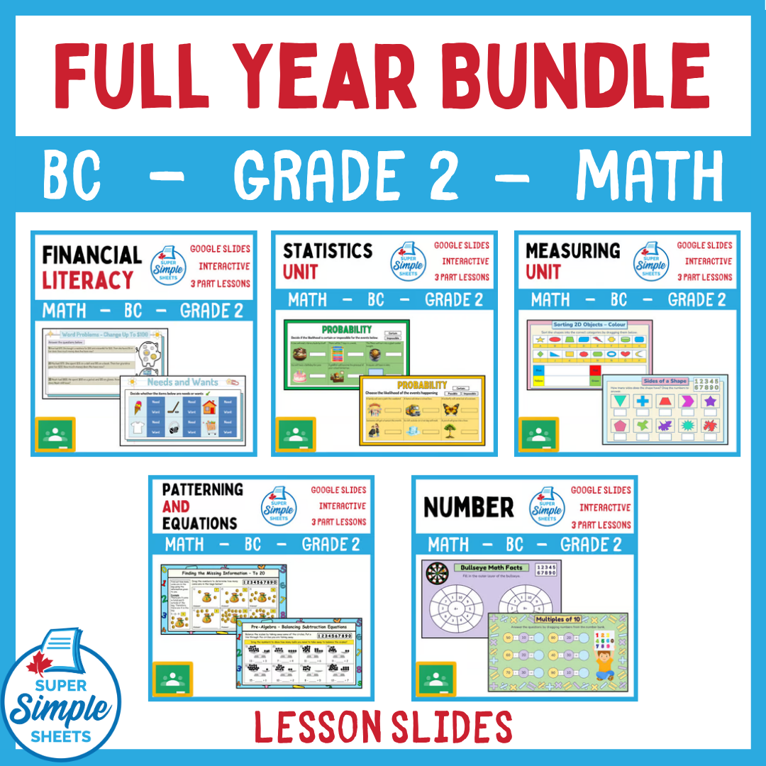 Grade 2 - BC Math - Google Lesson Slides - Full Year Bundle
