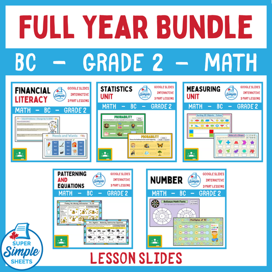 Grade 2 - BC Math - Google Lesson Slides - Full Year Bundle