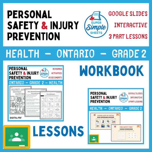 Grade 2 - Personal Safety & Injury Prevention Unit - Ontario Health - Bundle