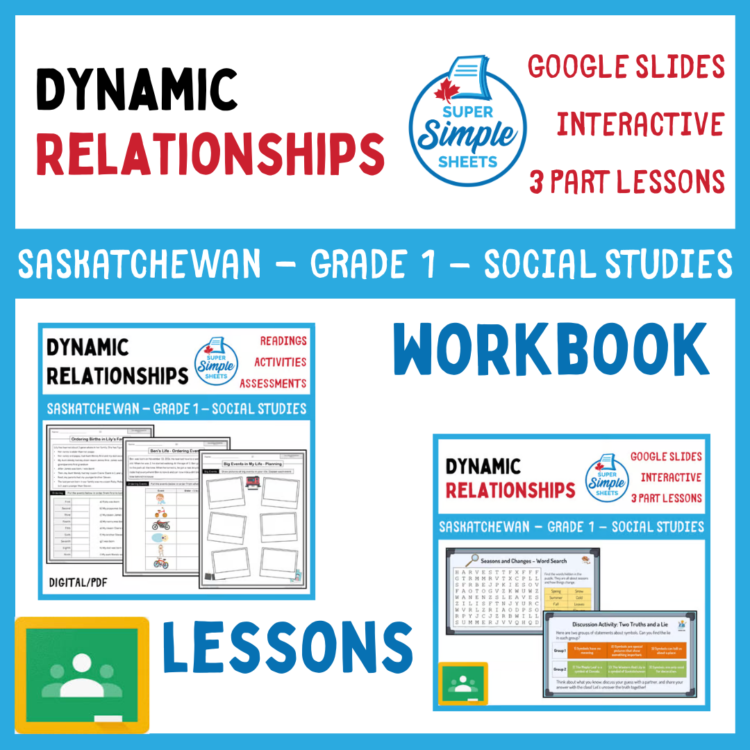 Grade 1 - Dynamic Relationships - Saskatchewan Social Studies Lesson/Work Bundle