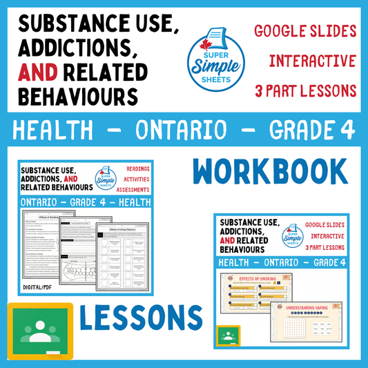 Grade 4 - Substance Use Addiction & Related Behaviours - Ontario Health - Bundle