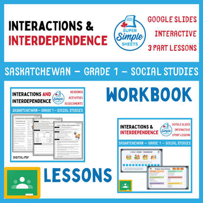 Grade 1 - Interactions & Interdependence - Saskatchewan Social Studies - Bundle