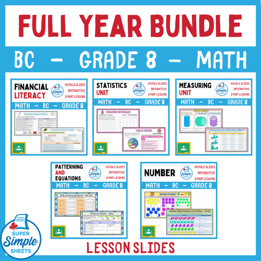 Grade 8 - BC Math - Google Lesson Slides - Full Year Bundle