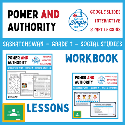 Grade 1 - Power and Authority - Saskatchewan Social Studies - Lesson/Work Bundle