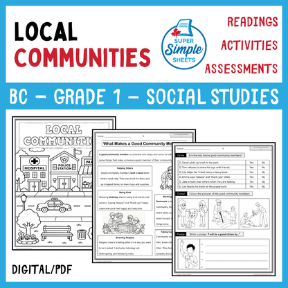 BC Grade 1 Social Studies - Full Year Bundle - Updated in 2026