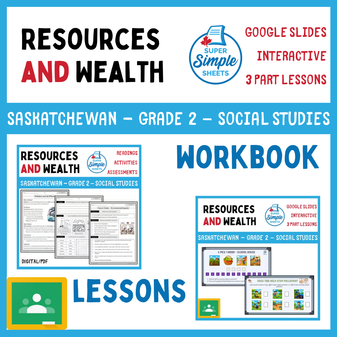 Grade 2 - Resources & Wealth - Saskatchewan Social Studies - Lesson/Work Bundle
