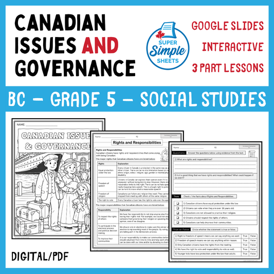 Grade 5 - BC Social Studies - Full Year Bundle - Updated in 2026