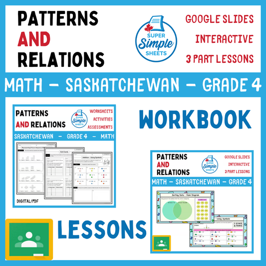 Grade 4 - Patterns and Relations - Saskatchewan Math - Lesson/Workbook Bundle