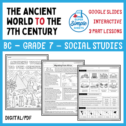 BC Social Studies Grade 7 Full Year Bundle - Updated in 2026
