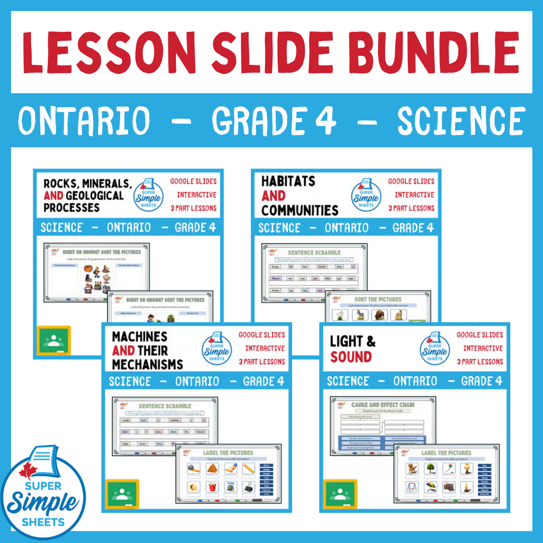 Grade 4 - Ontario Science - Google Lesson Slide Bundle