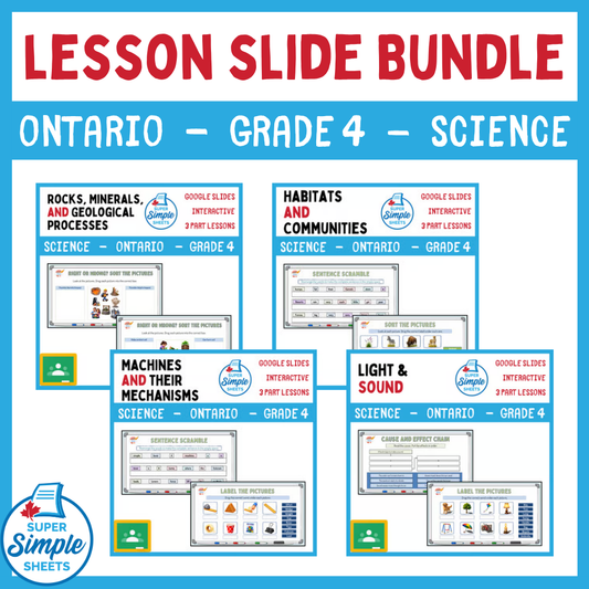 Grade 4 - Ontario Science - Google Lesson Slide Bundle