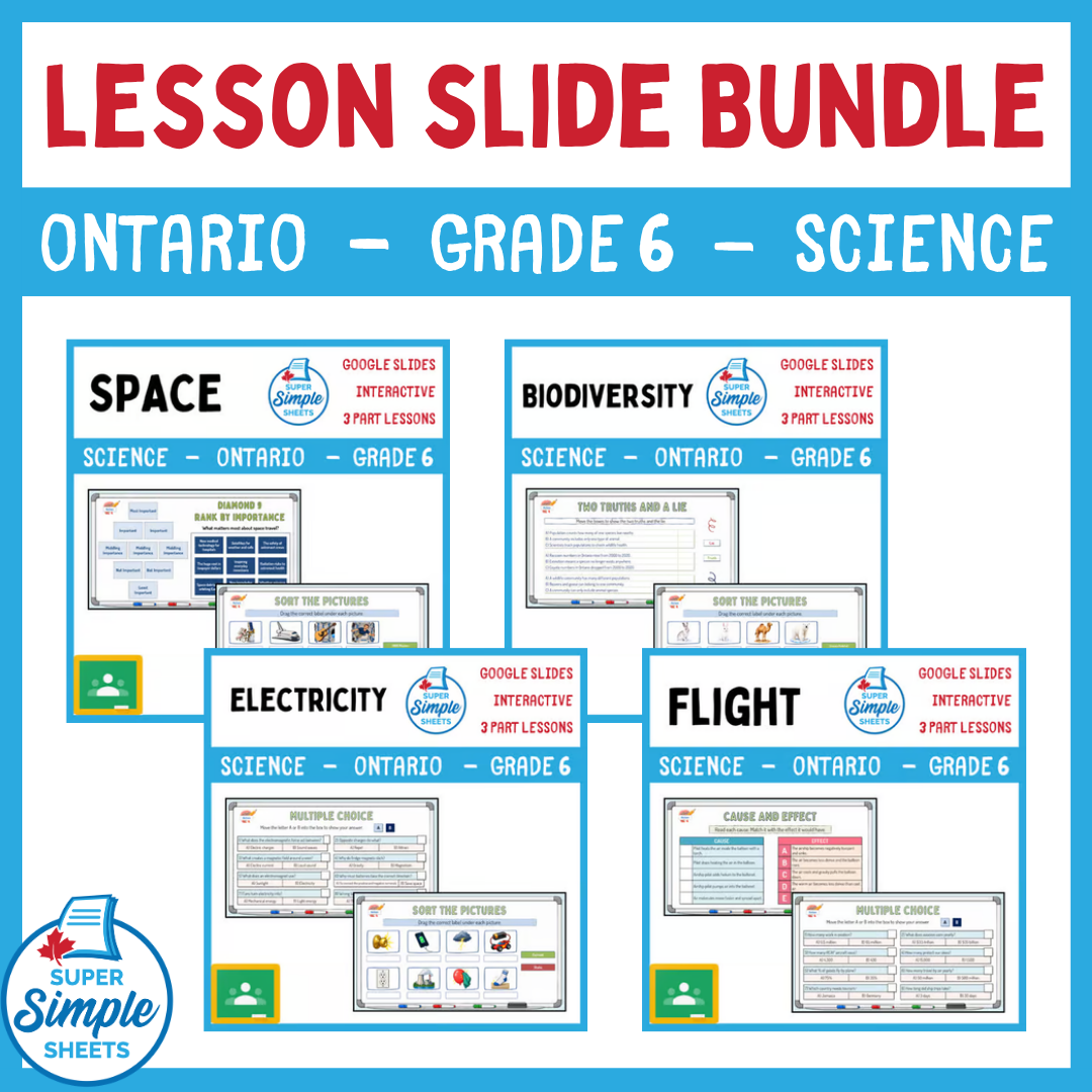 Grade 6 - Ontario Science - Google Lesson Slide Bundle