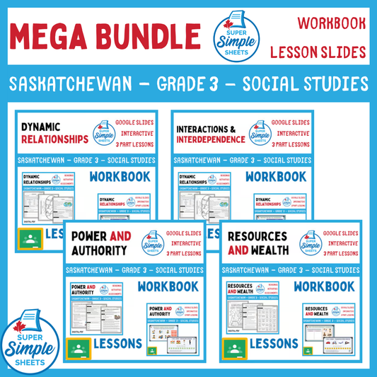 Grade 3 - Saskatchewan Social Studies - Lessons/Workbook Mega Bundle