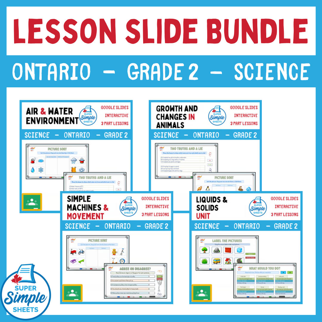 Grade 2 - Ontario Science - Google Lesson Slide Bundle