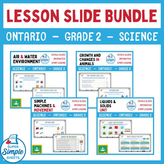Grade 2 - Ontario Science - Google Lesson Slide Bundle