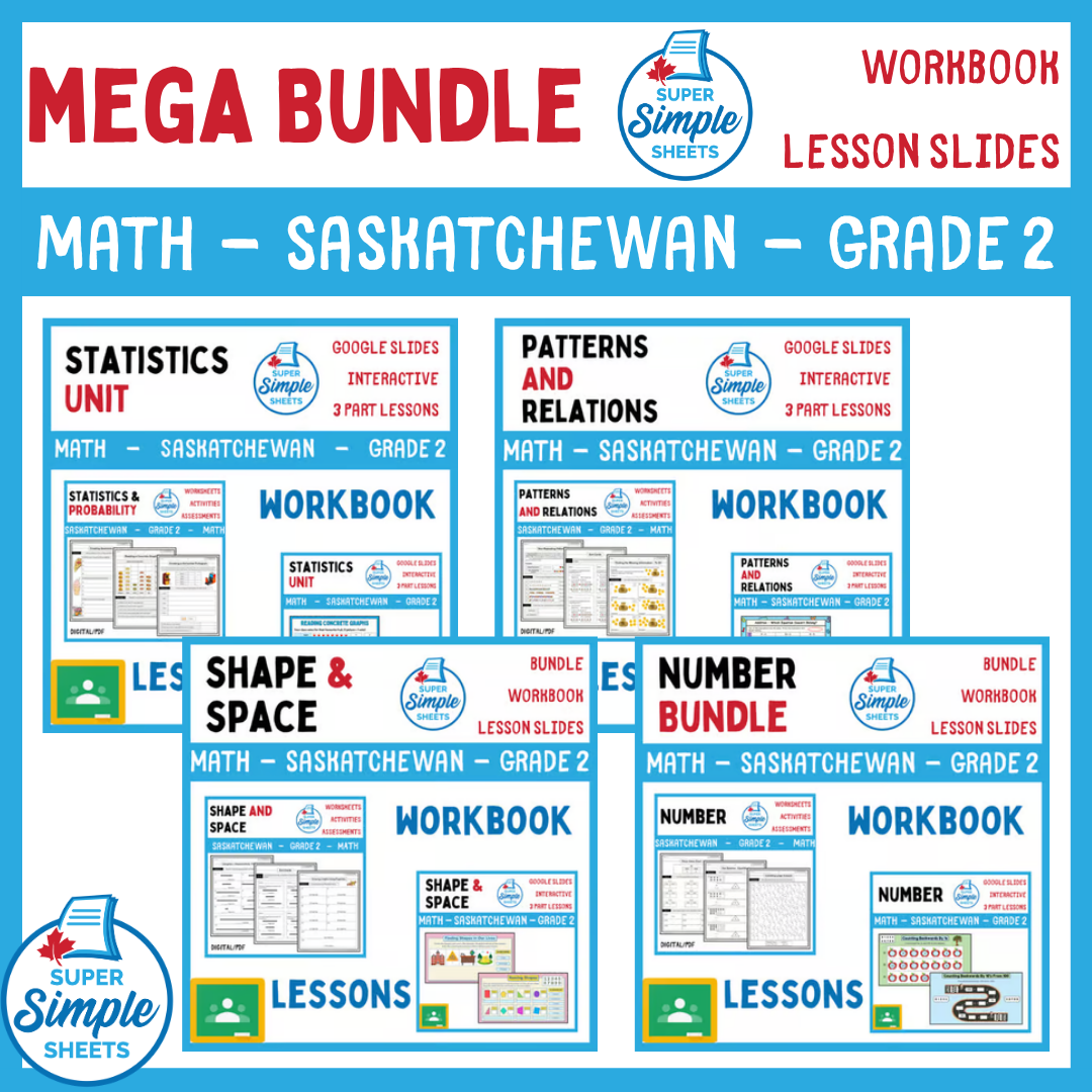 Grade 2 - Saskatchewan Math - Lessons/Workbook Mega Bundle