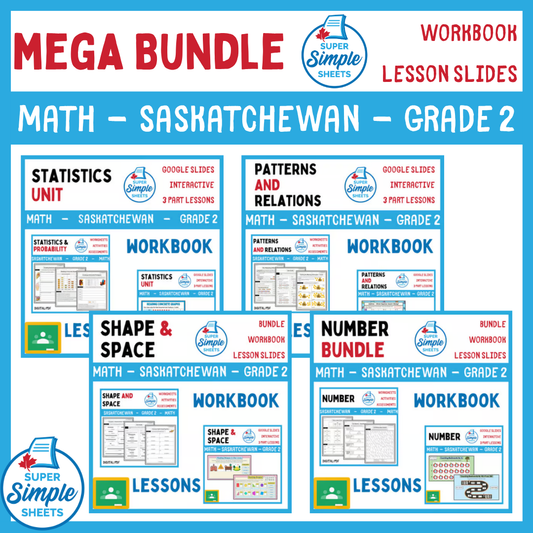 Grade 2 - Saskatchewan Math - Lessons/Workbook Mega Bundle