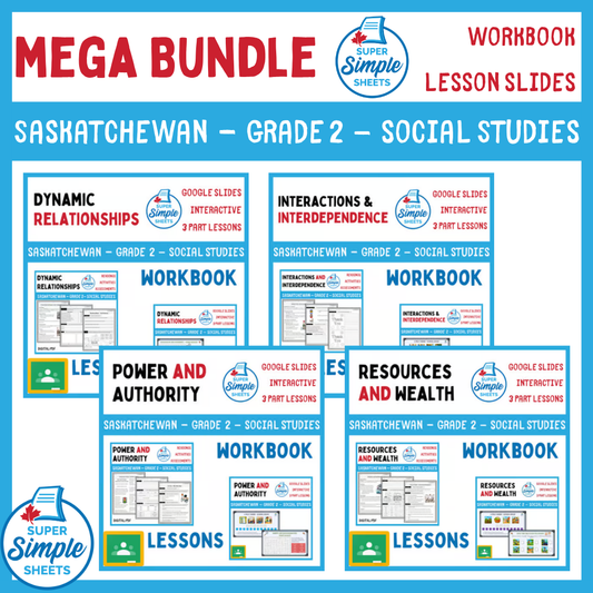 Grade 2 - Saskatchewan Social Studies - Lessons/Workbook Mega Bundle