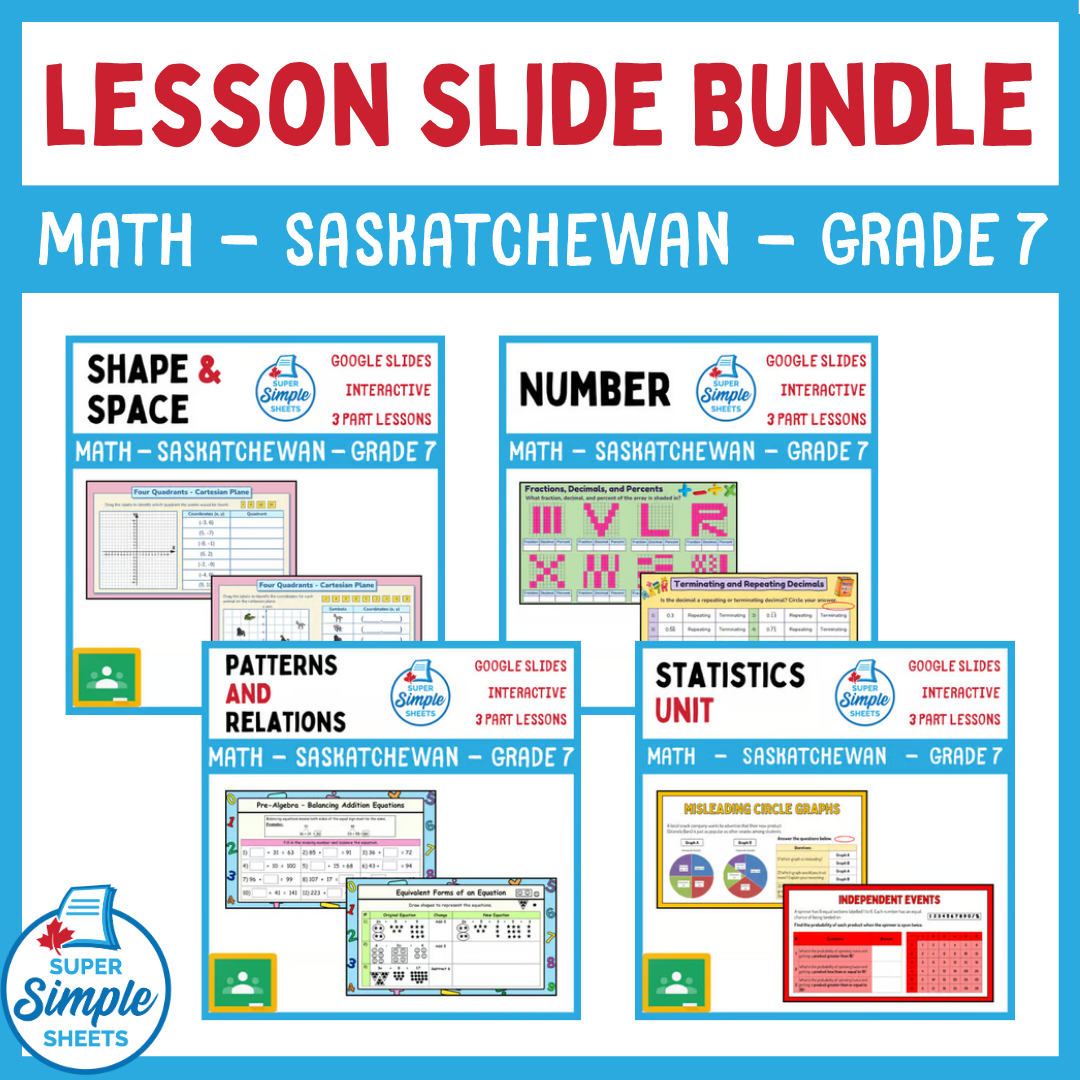 Grade 7 - Saskatchewan Math - Google Lesson Slide Bundle