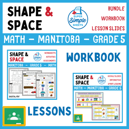 Grade 5 - Shape and Space Unit - Manitoba Math - Lesson/Workbook Bundle