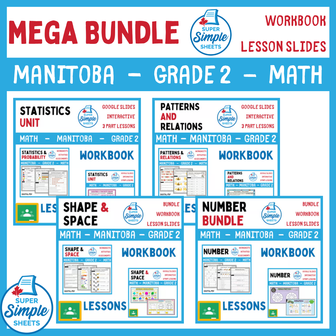Grade 2 - Manitoba Math - Lessons/Workbook Mega Bundle