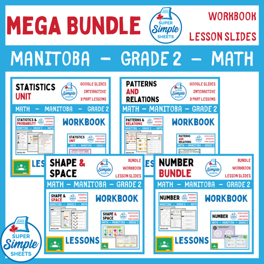 Grade 2 - Manitoba Math - Lessons/Workbook Mega Bundle