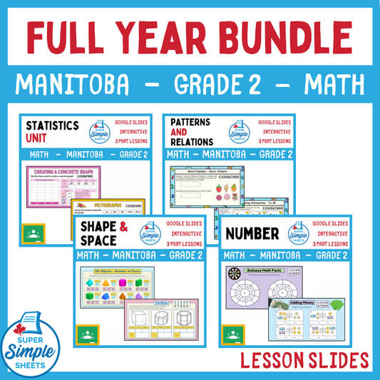 Grade 2 - Manitoba Math - Google Lesson Slides - Full Year Bundle