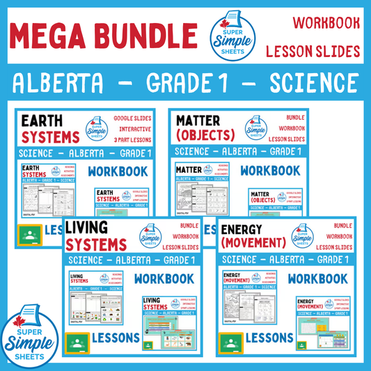 Grade 1 - Alberta Science - Lessons/Workbook Mega Bundle