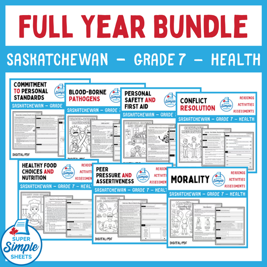 Grade 7 - Saskatchewan Health - Full Year Bundle