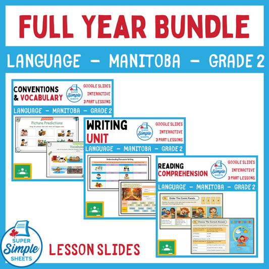 Grade 2 - Manitoba Language - Google Lesson Slides - Full Year Bundle