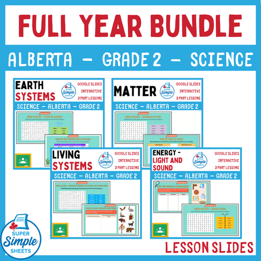 Grade 2 - Alberta Science - Google Lesson Slides - Full Year Bundle